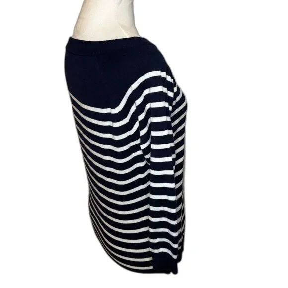 Lauren Ralph Lauren Nautical Sailor Stripe Long Sleeve Sweater Womens Designer - Picture 5 of 7